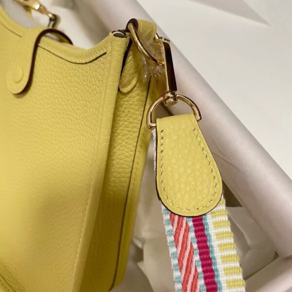 Hermes Evelyne Hollow H Letter Handbag - Light Yellow 80096 - Image 3
