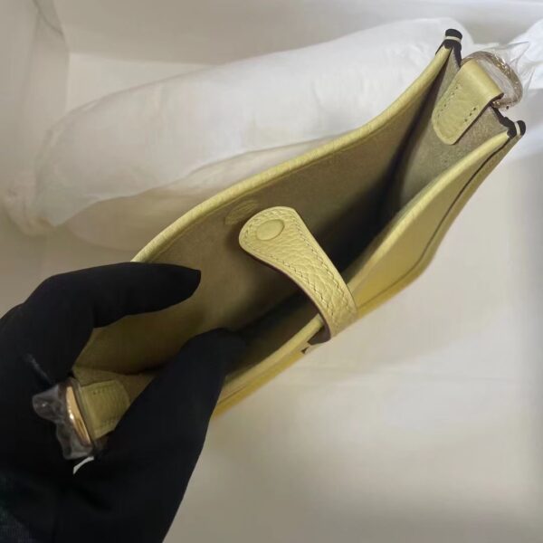 Hermes Evelyne Hollow H Letter Handbag - Light Yellow 80096 - Image 2