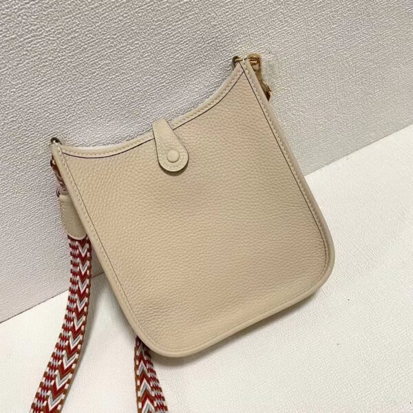 Hermes Evelyne Hollow H Letter Handbag - White 13543 - Image 5