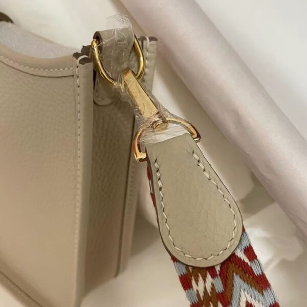 Hermes Evelyne Hollow H Letter Handbag - White 13543 - Image 3