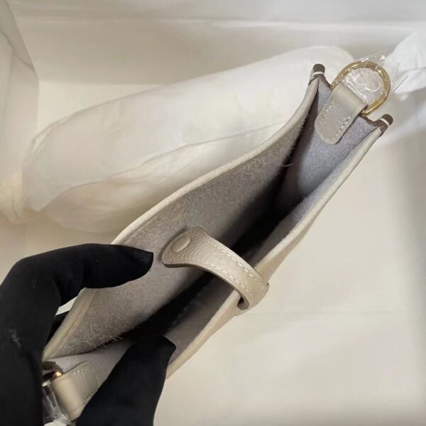 Hermes Evelyne Hollow H Letter Handbag - White 13543 - Image 2
