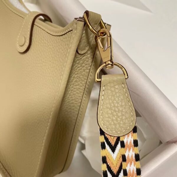 Hermes Evelyne Hollow H Letter Handbag - Cream 82146 - Image 3