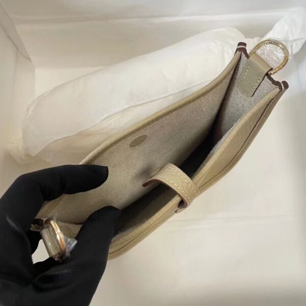 Hermes Evelyne Hollow H Letter Handbag - Cream 82146 - Image 2