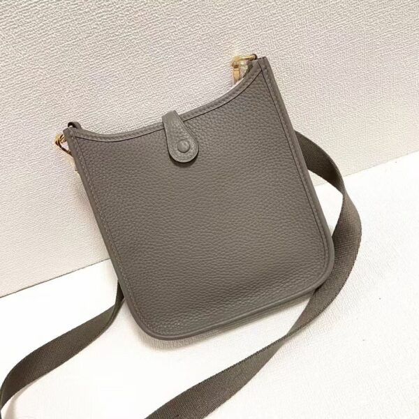 Hermes Evelyne Hollow H Letter Handbag - Gray 43579 - Image 5