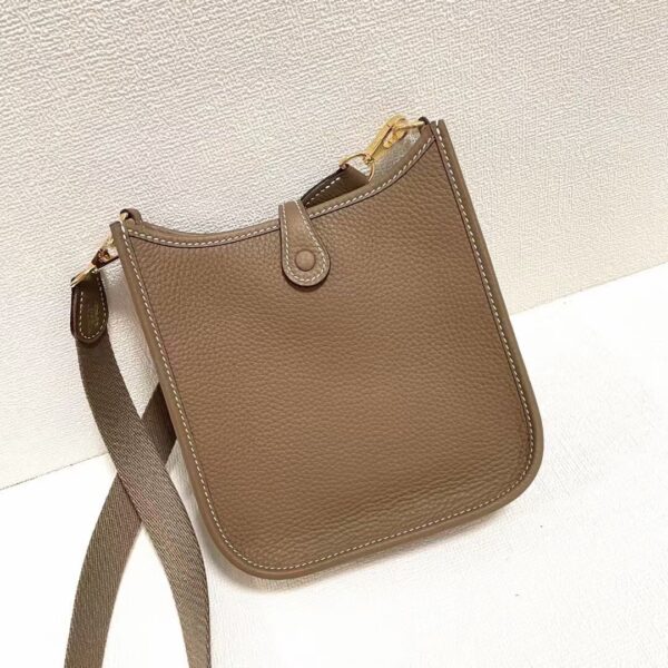 Hermes Evelyne Hollow H Letter Handbag - Elephant Gray 52001 - Image 5