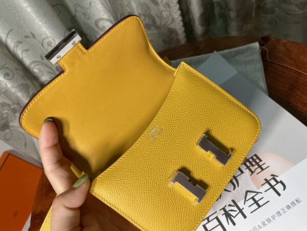 Hermes Kang Kangjia’s Mini Handbag – Yellow (Silver Buckle) 29824 - Image 4