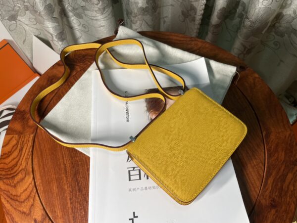 Hermes Kang Kangjia’s Mini Handbag – Yellow (Silver Buckle) 29824 - Image 5