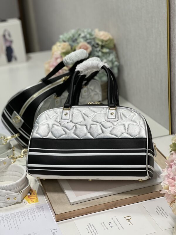 Dior Christian Paris Medium Zipper Handbag - Black/Silver 41598 - Image 4