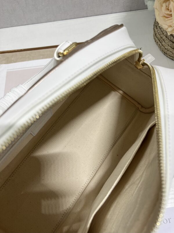 Dior Christian Paris Medium Zipper Handbag - White/Golden 48940 - Image 2