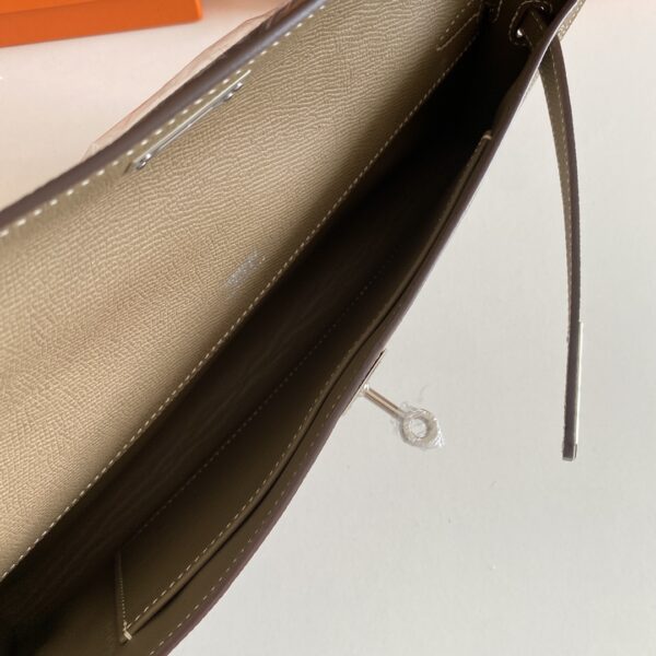 Hermes Kelly Cut Wallet - Elephant Gray 40234 - Image 3