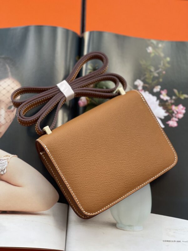 Hermes Mini Stewardess Handbag - Soil 14938 - Image 6
