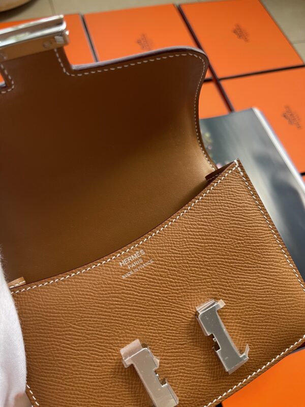 Hermes Mini Stewardess Handbag - Soil 14938 - Image 4