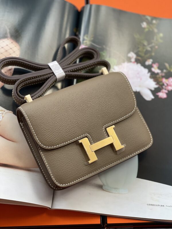 Hermes Mini Stewardess Handbag - Elephant Gray 98442 - Image 2