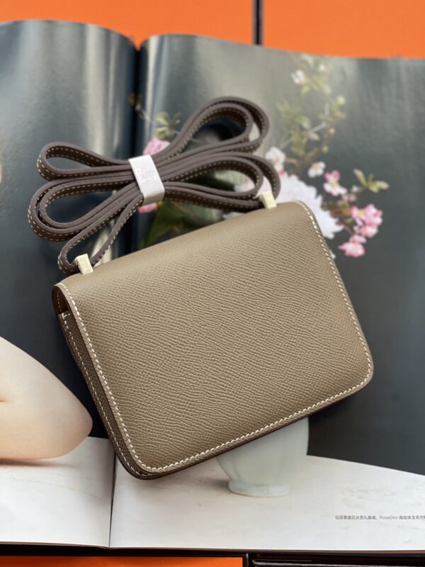 Hermes Mini Stewardess Handbag - Elephant Gray 98442 - Image 5