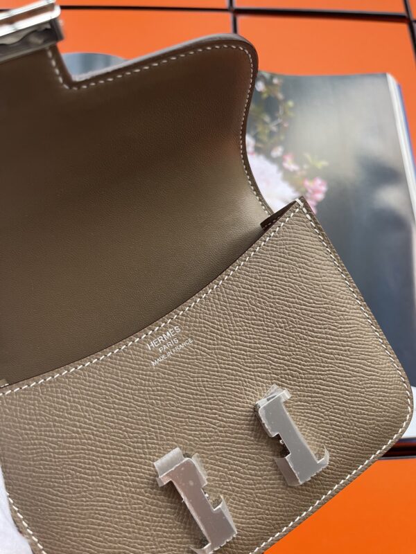 Hermes Mini Stewardess Handbag - Elephant Gray 98442 - Image 3