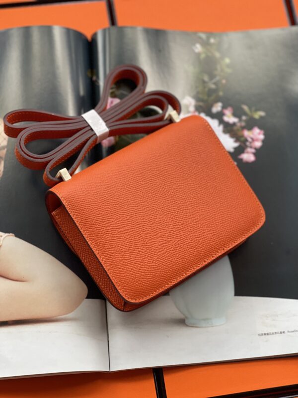 Hermes Mini Stewardess Handbag - Orange 63011 - Image 6