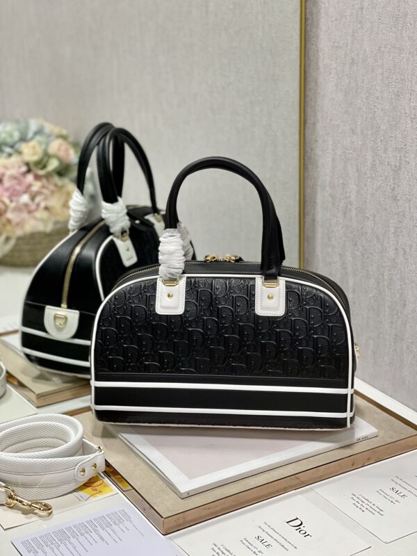 Dior Christian Paris Medium Zipper Handbag - Black 87633 - Image 5