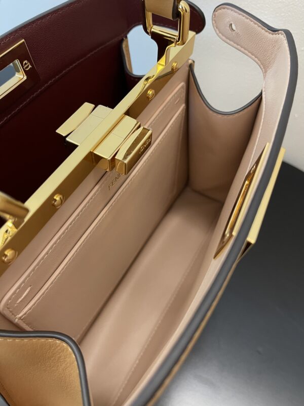 Fendi Peekaboo I See U Handbag - Brown 29614 - Image 3