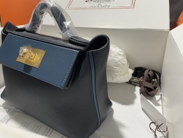 Hermes Mini2424 Handbag - Navy Blue 85974 - Image 3