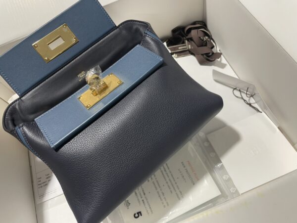Hermes Mini2424 Handbag - Navy Blue 85974 - Image 2