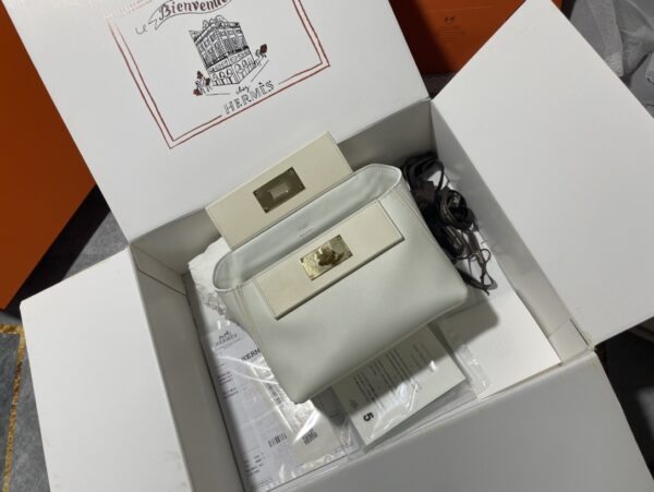 Hermes Mini2424 Handbag - White 47783 - Image 2