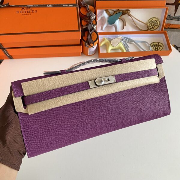 Hermes Kelly Cut Wallet - Purple 99986 - Image 2