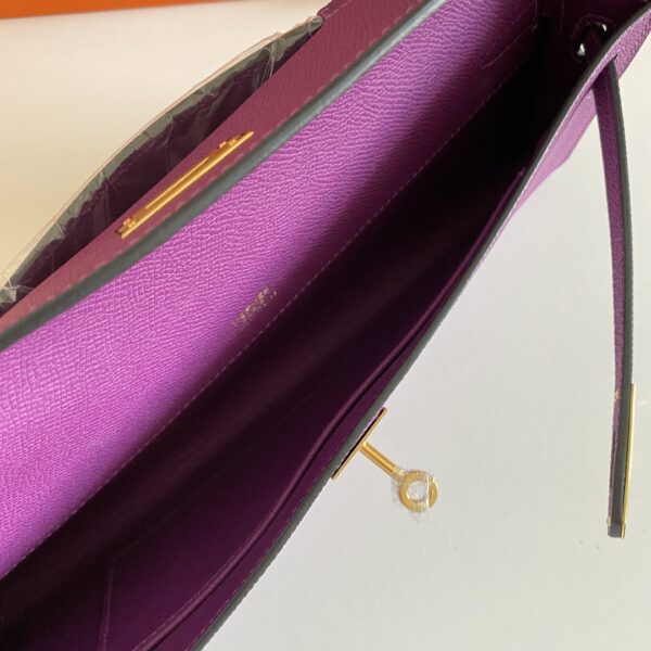 Hermes Kelly Cut Wallet - Purple 99986 - Image 5