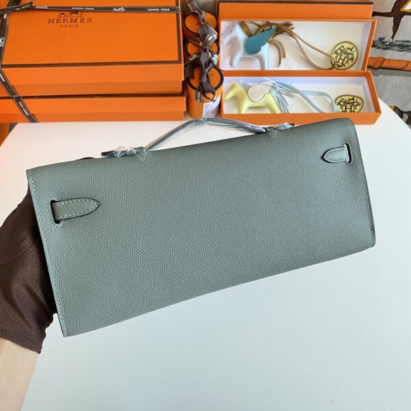 Hermes Kelly Cut Wallet - Almond Green 44168 - Image 5
