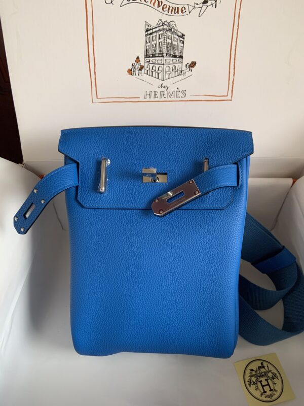 Hermes HAC A DOS Handbag – Blue 88382 - Image 4