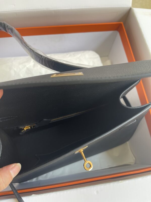 Hermes Kelly Pochette Handbag - Black 37175 - Image 3