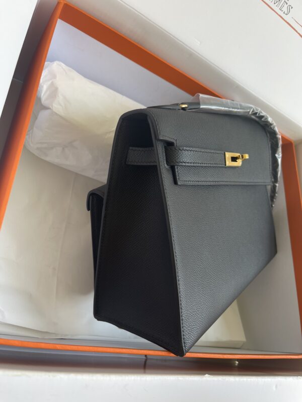 Hermes Kelly Pochette Handbag - Black 37175 - Image 5
