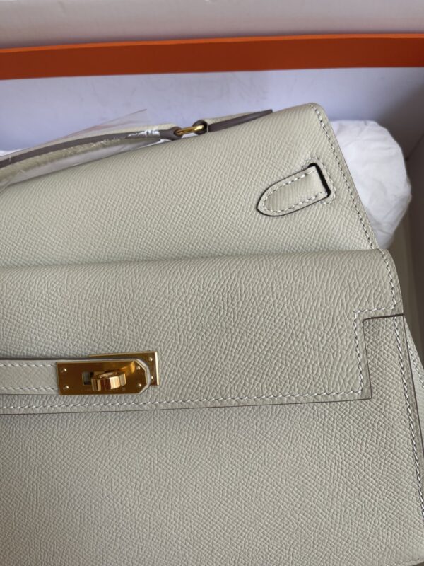 Hermes Kelly Pochette Handbag - Milkshake White 32274 - Image 4