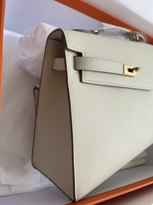 Hermes Kelly Pochette Handbag - Milkshake White 32274 - Image 5