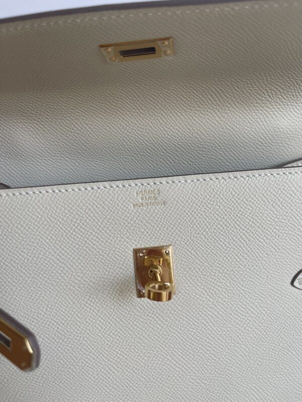 Hermes Kelly Pochette Handbag - Milkshake White 32274 - Image 3