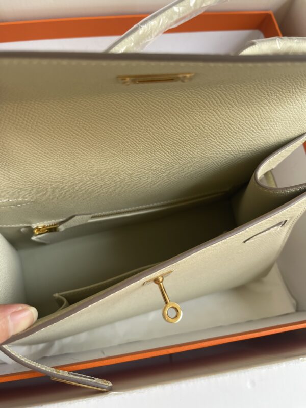 Hermes Kelly Pochette Handbag - Milkshake White 32274 - Image 2