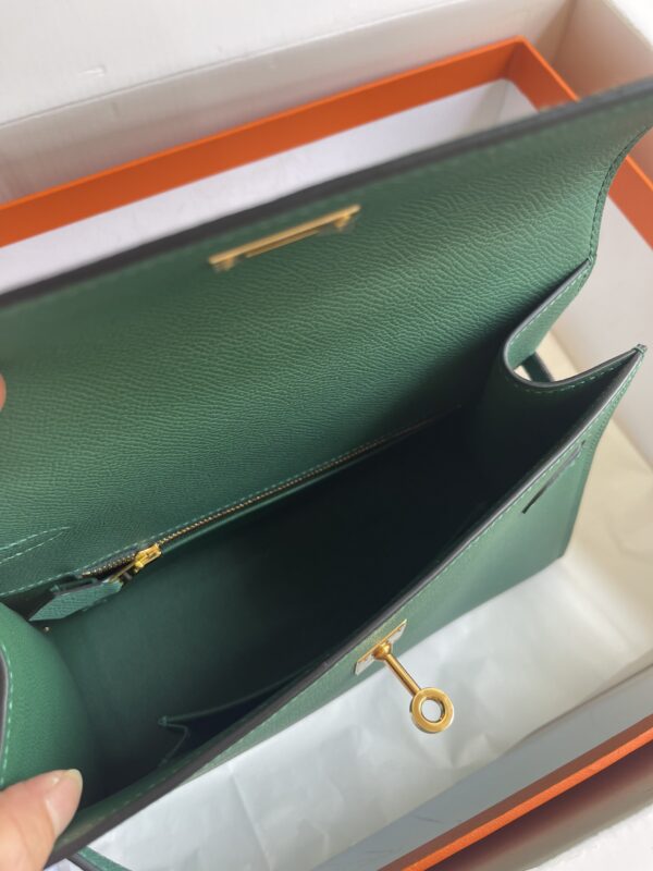 Hermes Kelly Pochette Handbag - Peacock Green 40936 - Image 3