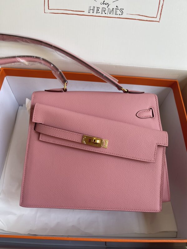 Hermes Kelly Pochette Handbag - Light Pink 92017 - Image 2