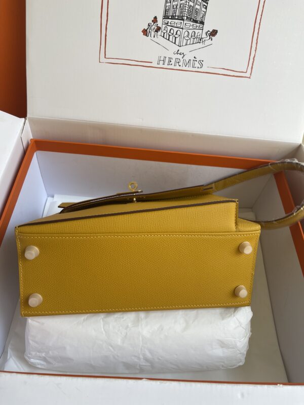 Hermes Kelly Pochette Handbag - Amber Yellow 42781 - Image 2