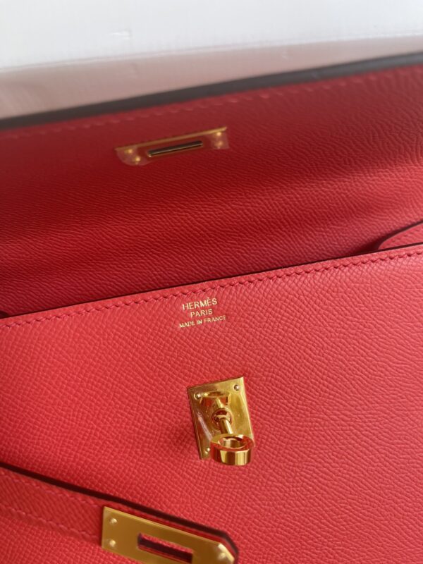 Hermes Kelly Pochette Handbag - Red 93594 - Image 4