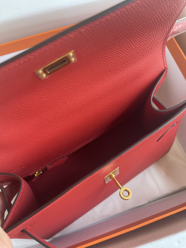 Hermes Kelly Pochette Handbag - Red 93594 - Image 3