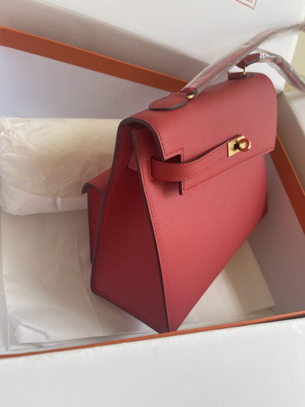 Hermes Kelly Pochette Handbag - Red 93594 - Image 5