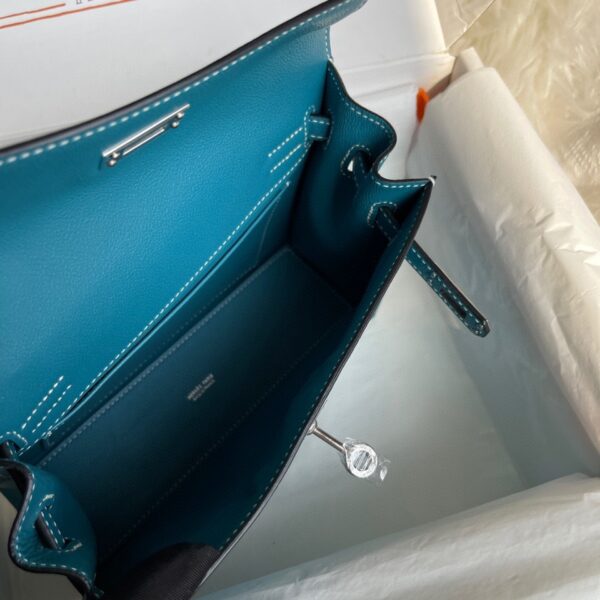 Hermes Kelly DanSe Handbag – Denim Blue (Silver Buckle) 27345 - Image 3