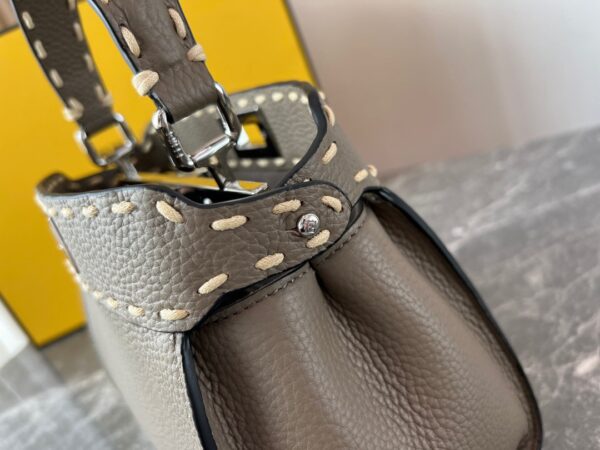 Fendi Iconic Peekaboo Handbag - Gray 50561 - Image 3