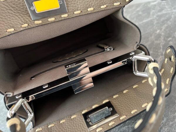 Fendi Iconic Peekaboo Handbag - Gray 50561 - Image 4