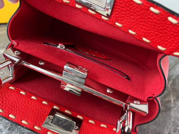 Fendi Iconic Peekaboo Handbag - Red 65722 - Image 3