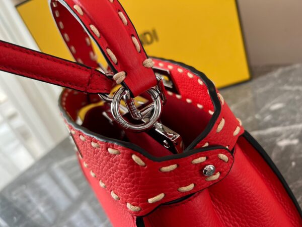 Fendi Iconic Peekaboo Handbag - Red 65722 - Image 4