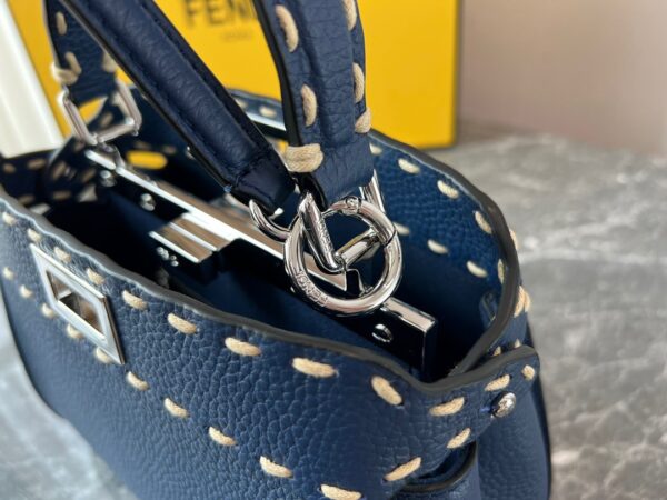 Fendi Iconic Peekaboo Handbag - Dark Blue 59349 - Image 4