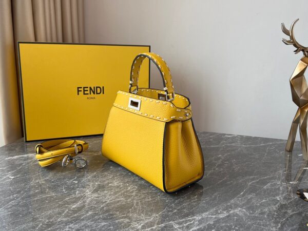 Fendi Iconic Peekaboo Handbag - Yellow 73675 - Image 5