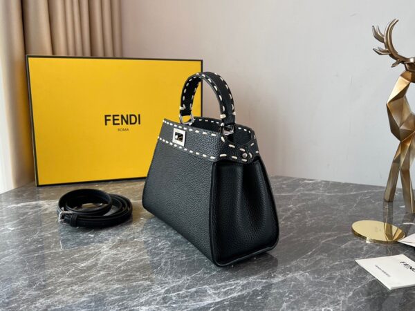 Fendi Iconic Peekaboo Handbag - Black 69675 - Image 5