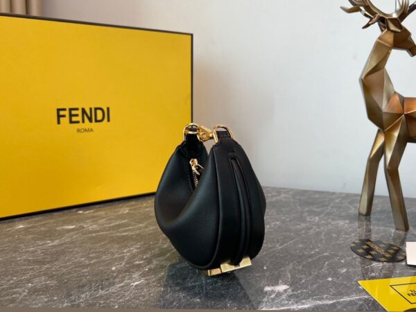 Fendi Praphy Underarm Mini Bag - Black 24949 - Image 4